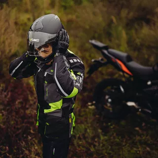 Kask motocyklowy W-TEC NK-850 otwierany + BLENDA - Biały błyszczący