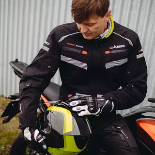 Męskie spodnie motocyklowe W-TEC Kaluzza - Czarny