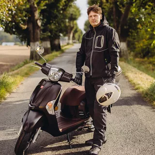 Męska kurtka motocyklowa soft-shell W-TEC Borozef - Czarno-zielony