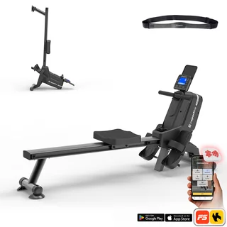 Wioślarz domowy z bluetooth magnetyczny inSPORTline Yukona + pas piersiowy