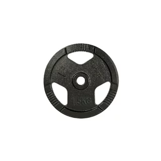 Obciążenie żeliwne inSPORTline Hamerton Black 1,25 kg ∙ otwór 30 mm ∙ praktyczne uchwyty ∙ odporna powłoka