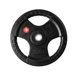 Obciążenie gumowane inSPORTline Graton 25 kg ∙ uchwyty boczne ∙ otwór 30 mm ∙ żeliwny rdzeń ∙ powłoka gumowa