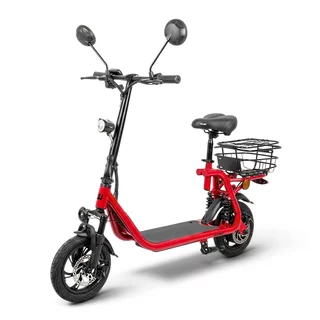 Hulajnoga elektryczna W-TEC Billar III 500W 12" ∙ z siodełkiem ∙ koła 12″ ∙ zasięg do 30 km ∙ nośność 120 kg ∙ amortyzacja - Czerwony