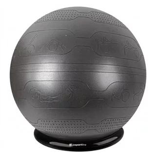 Piłka gimnastyczna inSPORTline Stretch Ball 65 cm ∙ z podstawą BallBase ∙ wypustki masujące ∙ nośność 200 kg ∙ piktogramy ćwiczeń