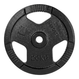 Obciążenie żeliwne inSPORTline Hamerton Black 20 kg ∙ otwór 30 mm ∙ praktyczne uchwyty ∙ odporna powłoka