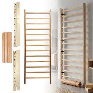 Drabinka gimnastyczna inSPORTline Dualmar 220x80 cm ∙ 11 szczebli ∙ lakierowane drewno bukowe ∙ nośność 130 kg