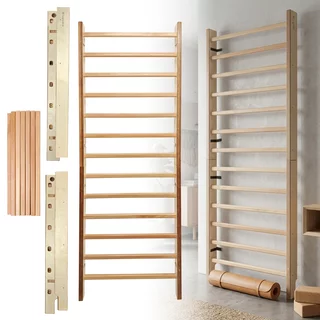 Drabinka gimnastyczna inSPORTline Dualmar 250x90 cm ∙ 13 szczebli ∙ lakierowane drewno bukowe ∙ nośność 130 kg