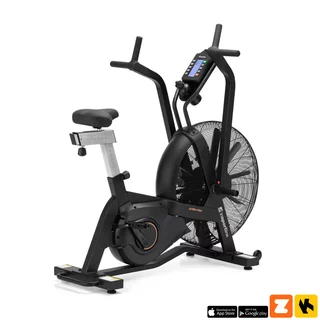 Profesjonalny rower treningowy powietrzny inSPORTline Airbike® Max ∙ nośność 160 kg ∙ regulowane siodełko ∙ 7 programów ∙ wyświetlacz LCD ∙ uchwyt na tablet - Czarny