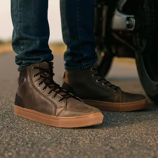 Męskie skórzane buty motocyklowe W-TEC Fred - Brąz śródziemnomorski