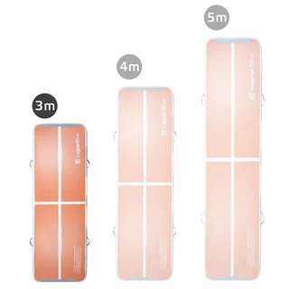 Ścieżka akrobatyczna Airtrack inSPORTline Airstunt 300x100x10 cm mocha mousse z pompką