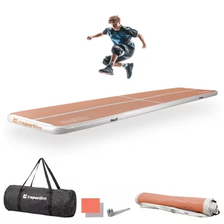 Ścieżka akrobatyczna Airtrack inSPORTline Airstunt 500x100x10 cm mocha mousse