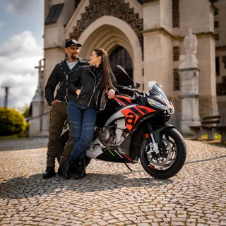 Męska skórzana kurtka motocyklowa W-TEC Brineo - Matt.czarny