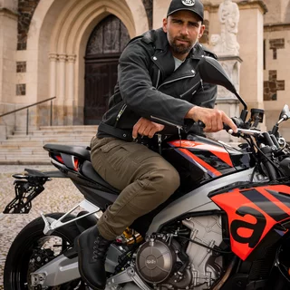 Męskie skórzane buty motocyklowe W-TEC Benga - Czarny