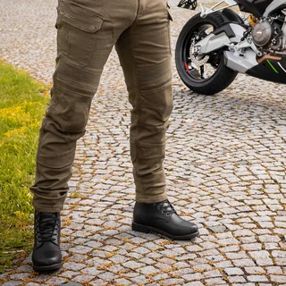 Męskie skórzane buty motocyklowe W-TEC Benga - Czarny