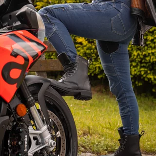 Męskie skórzane buty motocyklowe W-TEC Benga - Czarny