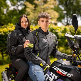 Letnia kurtka motocyklowa W-TEC Pelyes - szaro-fluo