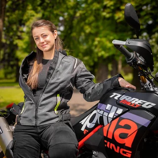 Damska letnia kurtka motocyklowa W-TEC Jelsa - szaro-fluo