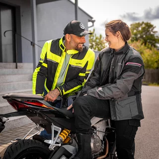 Damska kurtka motocyklowa W-TEC Barbata - czarno-szaro-różowy