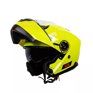 Kask motocyklowy z otwieraną szczęką + blenda W-TEC Cullo - Fluo żółty