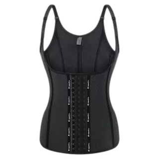 Gorset fitness na ramiączkach stabilizująco wyszczuplający inSPORTline Corsup - Czarny