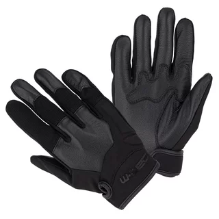 Rękawice motocyklowe W-TEC Trebizat ∙ skórzane z softshellem ∙ piankowa amortyzacja ∙ neoprenowy mankiet na rzep ∙ krótki krój