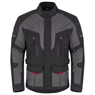 Męska kurtka motocyklowa W-TEC Xeniaq ∙ ochraniacze CE ∙ membrana wodoodporna ∙ podpinka termo ∙ AirVent - Czarno-szary