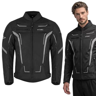 Letnia męska kurtka motocyklowa W-TEC Mirelio ∙ wentylacja AirVent ∙ ochraniacze CE ∙ membrana wodoodporna - Czarno-szary