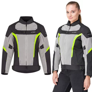 Letnia damska kurtka motocyklowa W-TEC Mirelia ∙ system AirVent ∙ protektory CE ∙ odpinana membrana ∙ elementy odblaskowe Visionight - czarno-szary-fluo