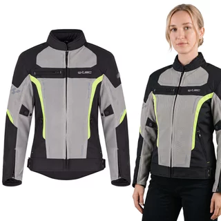 Letnia damska kurtka motocyklowa W-TEC Mirelia ∙ system AirVent ∙ protektory CE ∙ odpinana membrana ∙ elementy odblaskowe Visionight - czarno-szary-fluo