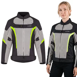 Letnia damska kurtka motocyklowa W-TEC Mirelia ∙ system AirVent ∙ protektory CE ∙ odpinana membrana ∙ elementy odblaskowe Visionight - czarno-szary-fluo