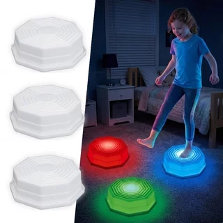 Świecące kamienie do zabawy dla dzieci inSPORTline LS03 ∙ 3 szt. ∙ 7 efektów LED ∙ antypoślizgowe ∙ nośność 50 kg