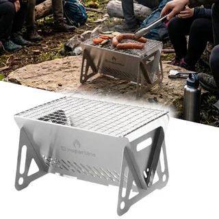Przenośny składany grill inSPORTline Cardbeq ∙ stal nierdzewna ∙ 656 g ∙ na kemping ∙ z pokrowcem