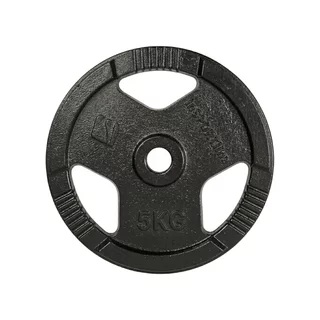 Obciążenie żeliwne inSPORTline Hamerton Black 5 kg ∙ otwór 30 mm ∙ praktyczne uchwyty ∙ odporna powłoka
