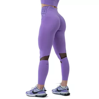 Legginsy damskie z wysokim stanem Nebbia FIT Activewear 443 - Czarny - Liliowy