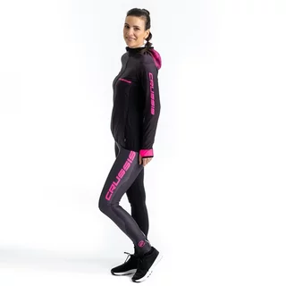 Damska bluzka sportowa rowerowa CRUSSIS CSW-099 - Czarno-różowy