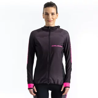 Damska bluzka sportowa rowerowa CRUSSIS CSW-099 - Czarno-różowy