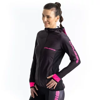 Damska bluzka sportowa rowerowa CRUSSIS CSW-099 - Czarno-różowy
