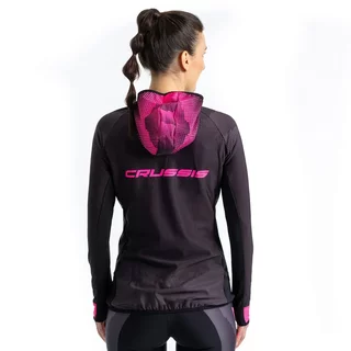 Damska bluzka sportowa rowerowa CRUSSIS CSW-099 - Czarno-różowy