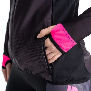 Damska bluzka sportowa rowerowa CRUSSIS CSW-099 - Czarno-różowy