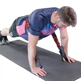 Ekspander regulowany inSPORTline Striker Triple ∙ opór 16–48 kg ∙ 3 gumy w ochronnych rękawach