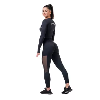 Damskie legginsy z wysokim stanem Nebbia Mesh 573 - Czarny