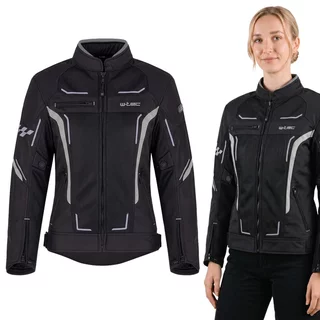 Letnia damska kurtka motocyklowa W-TEC Mirelia ∙ system AirVent ∙ protektory CE ∙ odpinana membrana ∙ elementy odblaskowe Visionight - Czarno-szary