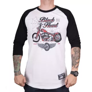 Koszulka z długim rękawem longsleeve BLACK HEART Red Baron Chopper - Biały - Biały