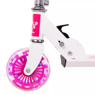 Hulajnoga dla dzieci WORKER Pinki różowa ∙ kółka LED 125 mm ∙ składana ∙ nośność 50 kg ∙ waga 2 kg ∙ od 4 lat