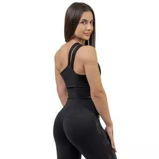 Biustonosz sportowy z wysokim stanem Nebbia INTENSE Asymmetric 841 - Black/Gold