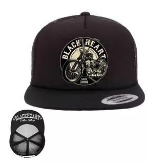 Czapka z daszkiem BLACK HEART Chopper Trucker BLK - Czarny - Czarny