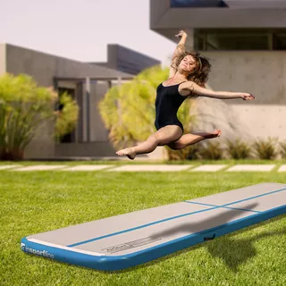 Ścieżka akrobatyczna do ćwiczeń Airtrack inSPORTline Airstunt 500x100x10 cm ciemnoniebieska