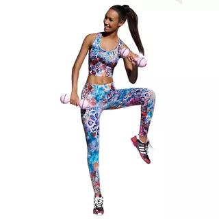 Damskie sportowe legginsy BAS BLACK Caty 90 - Wielokolorowy
