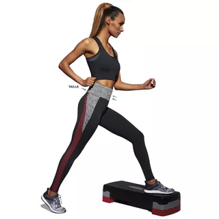 Damskie sportowe legginsy BAS BLACK Extreme - Czarno-szaro-czerwony