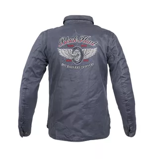 Woskowana koszula motocyklowa W-TEC Black Heart Ramon - Niebieski